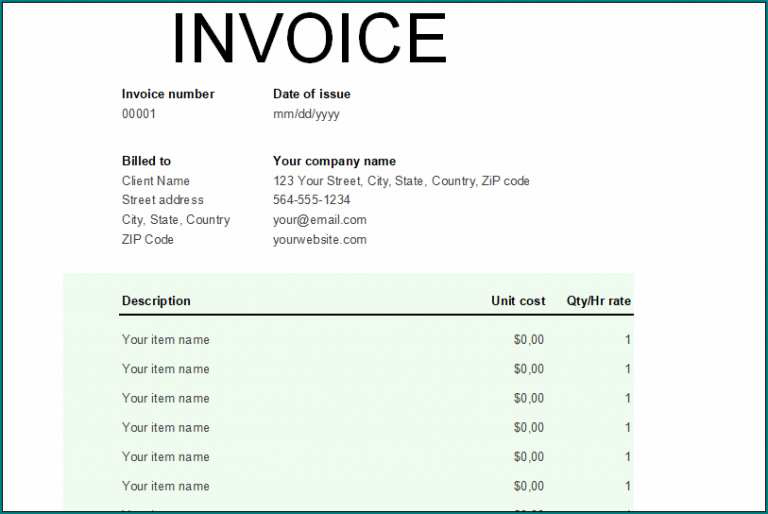 Free Printable Business Invoice Template Bogiolo