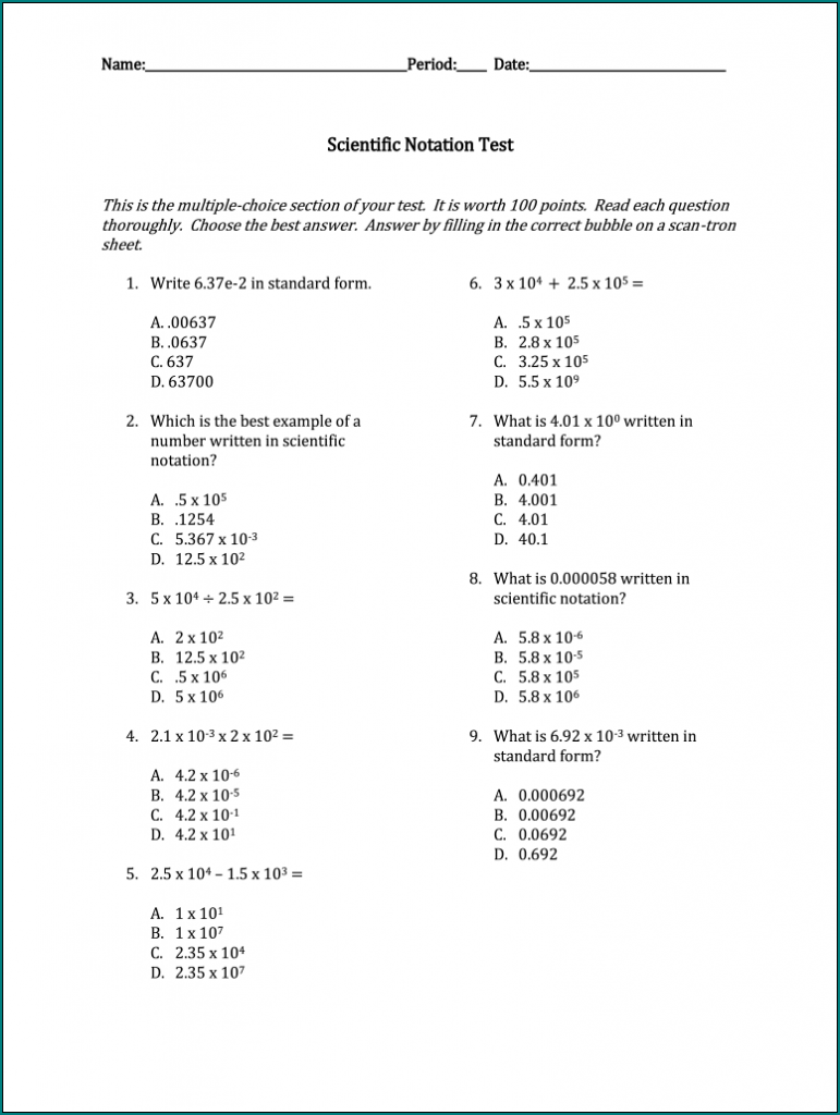 Example Of Multiple Choice Quiz Template Bogiolo