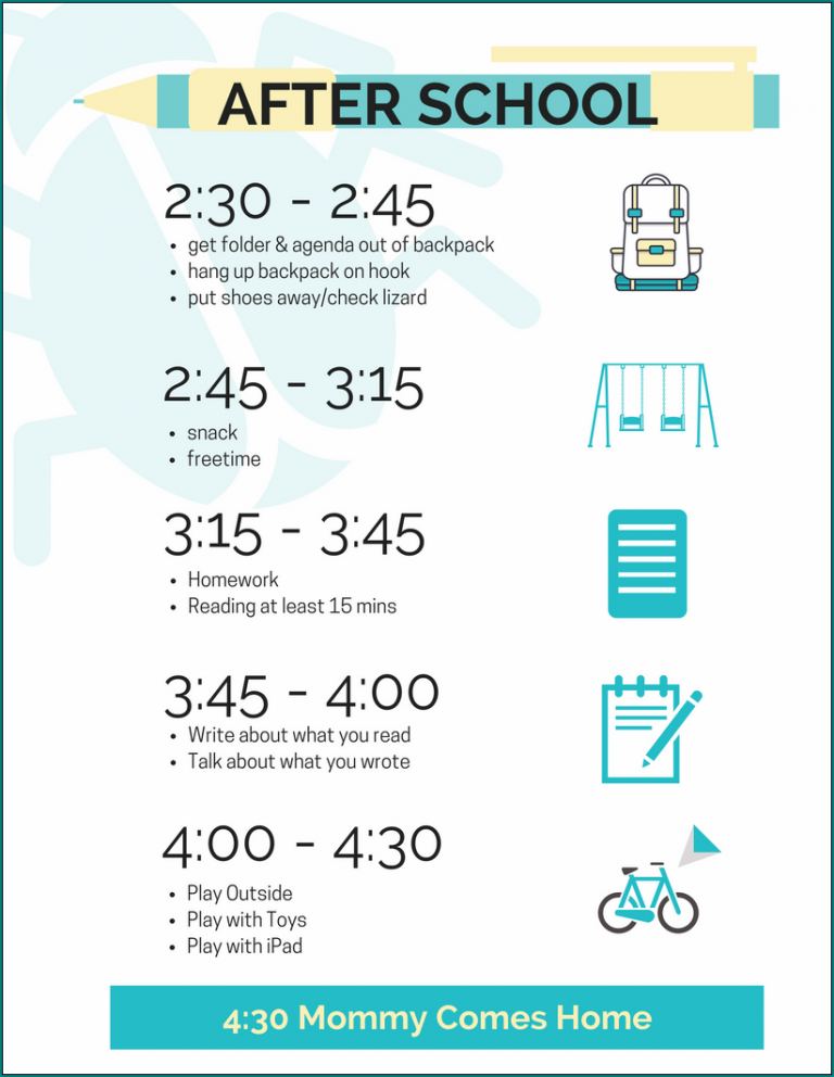  Free Printable After School Schedule Template 