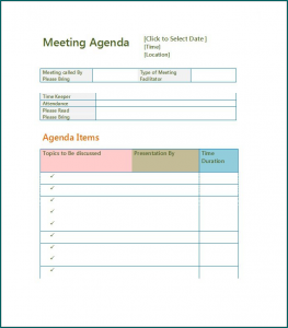 》Free Printable Agenda Template Word