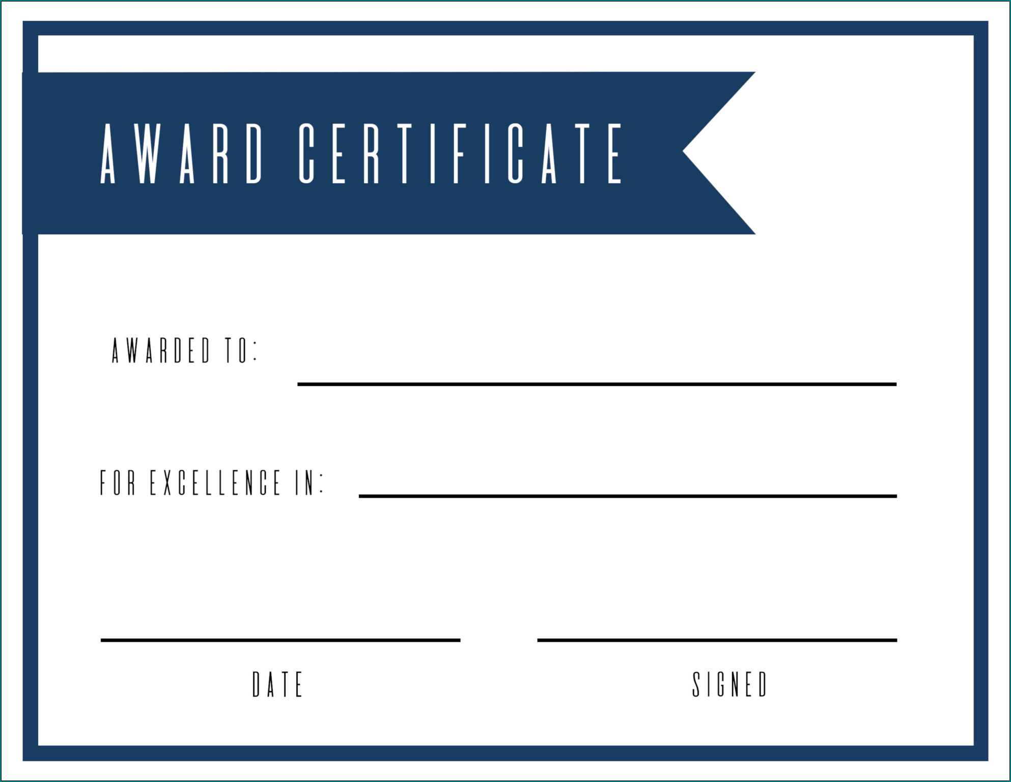 Award Certificate Template Sample