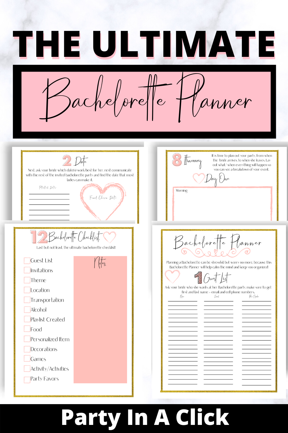 Bachelorette Party Planning Template