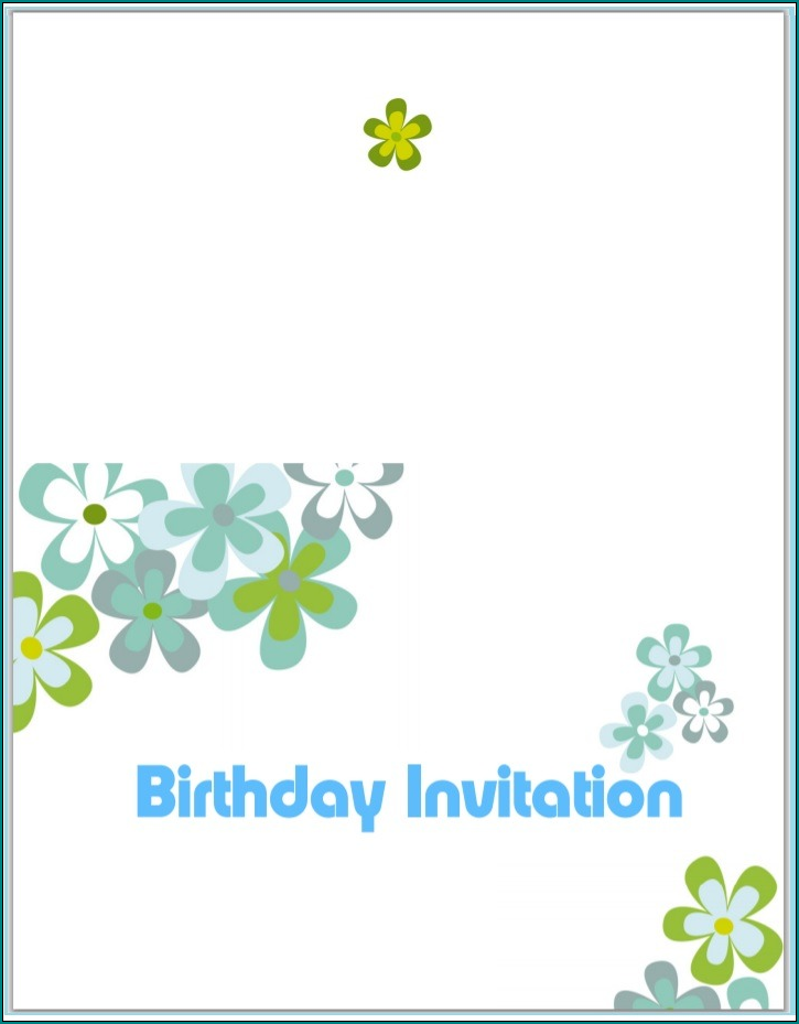 Birthday Invitation Templates Word Example