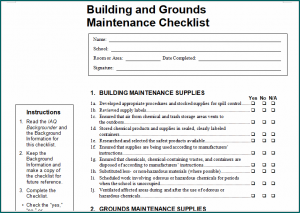 》Free Printable Building Maintenance Checklist Template