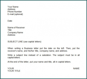 Business Letter Layout Example