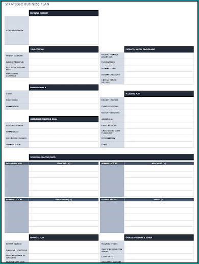Business Plan Template Excel Example