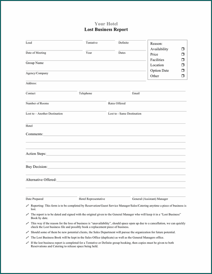 Business Report Template Sample