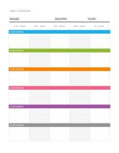 Calendar Planning Template Example