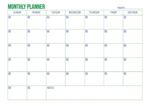 Calendar Planning Template Sample