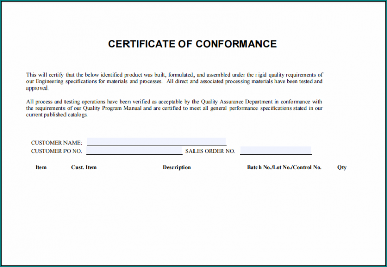 》free Printable Certificate Of Compliance Template Bogiolo 2998