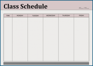 》Free Printable Class Schedule Template