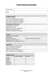 Company Event Planning Template Sample