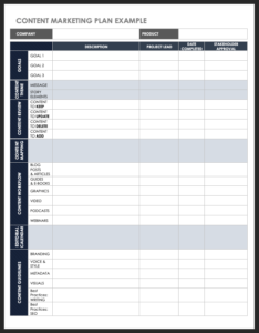 Content Marketing Planning Template Example