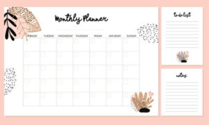 Cute Monthly Planner Template Sample
