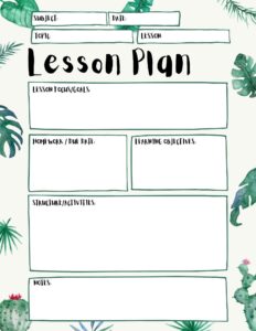 Daily Lesson Planner Template