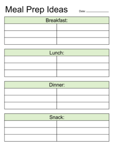 Daily Meal Planning Template Example