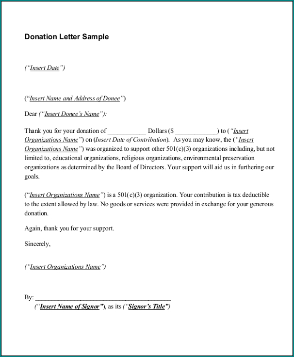 》Free Printable Donation Letter Template