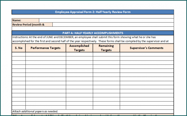 》Free Printable Employee Apraisal Form