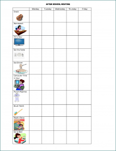 》Free Printable After School Schedule Template