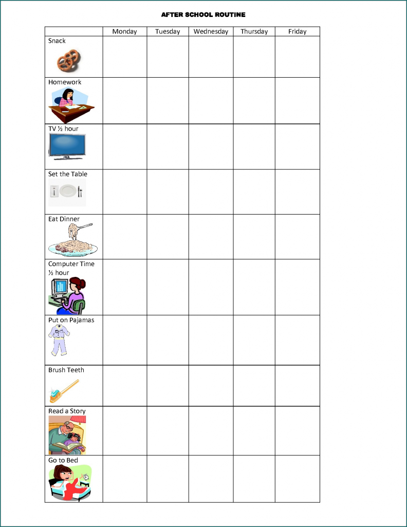  Free Printable After School Schedule Template Bogiolo