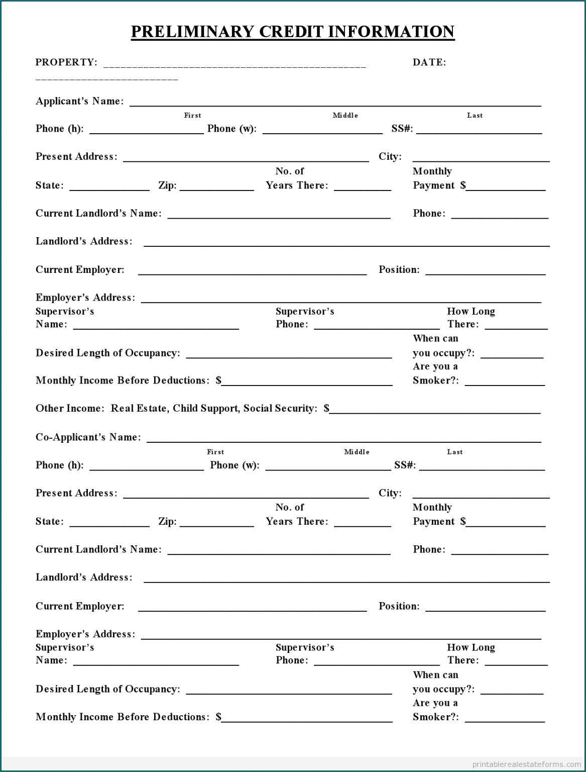 》Free Printable Business Credit Application Form | Bogiolo