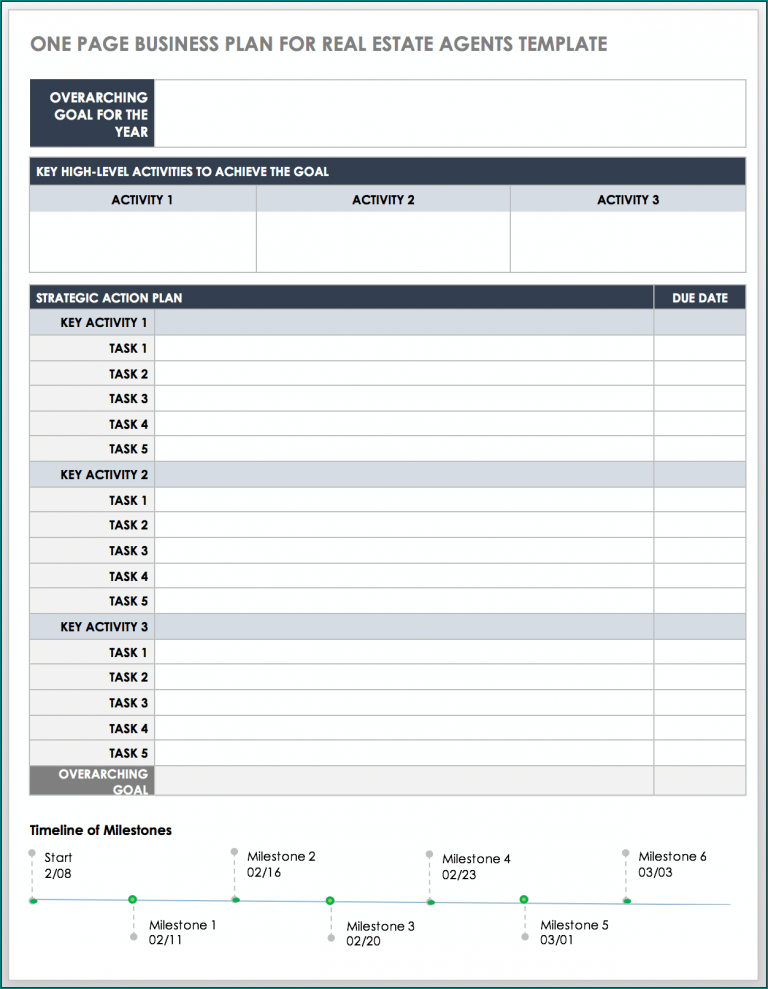 Example Of Business Plan Template Excel Bogiolo