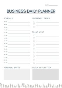 Example of Business Planner Template
