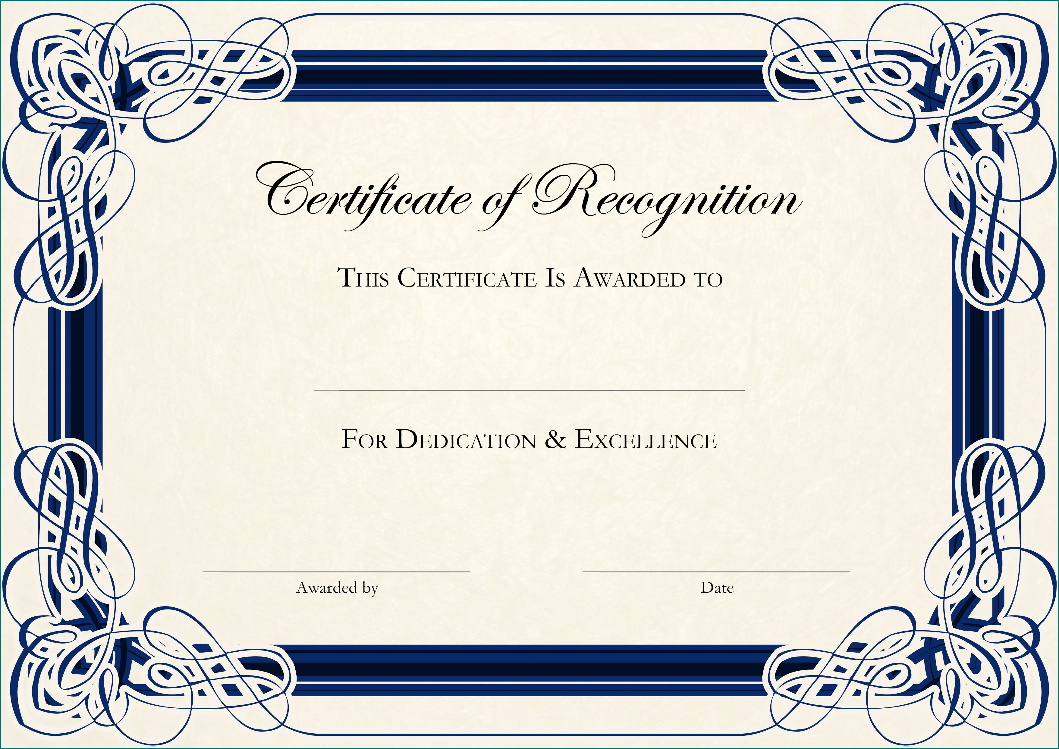 Example of Certificate Of Recognition Template