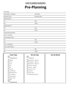 Example of Company Event Planning Template