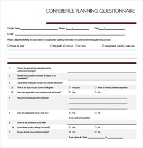 Example of Conference Planning Template