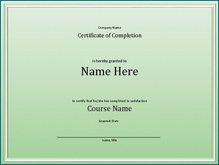 Example Of Course Completion Certificate Template Bogiolo