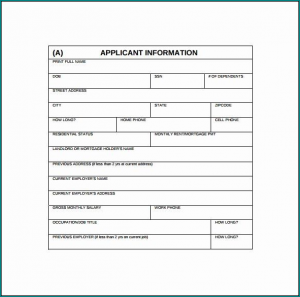 Example of Customer Credit Application Form