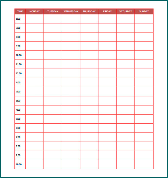  Free Printable Daily Schedule Template