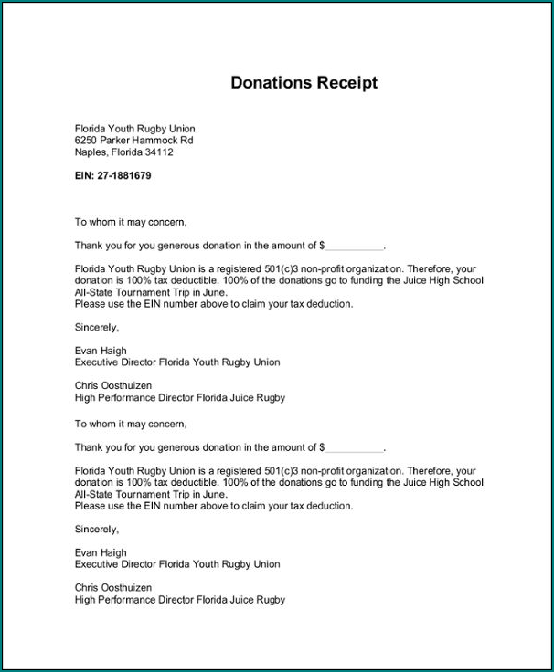 Example of Donation Letter Template