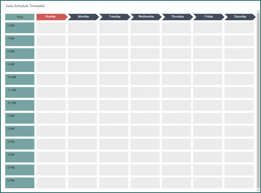 》Free Printable Excel Daily Schedule Template | Bogiolo