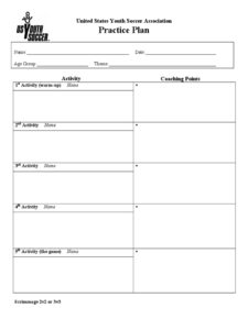 Example of Football Practice Planner Template