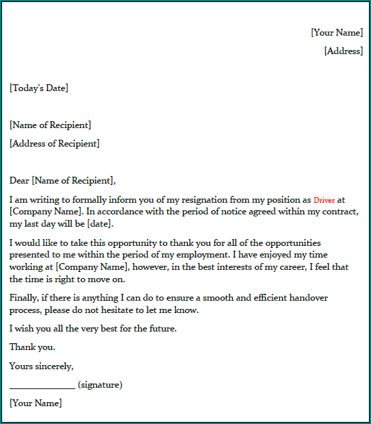 Example of How To Write A Letter