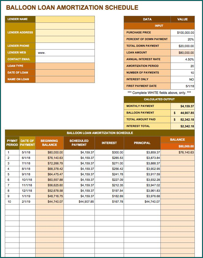  Free Printable Loan Amortization Schedule Excel Bogiolo