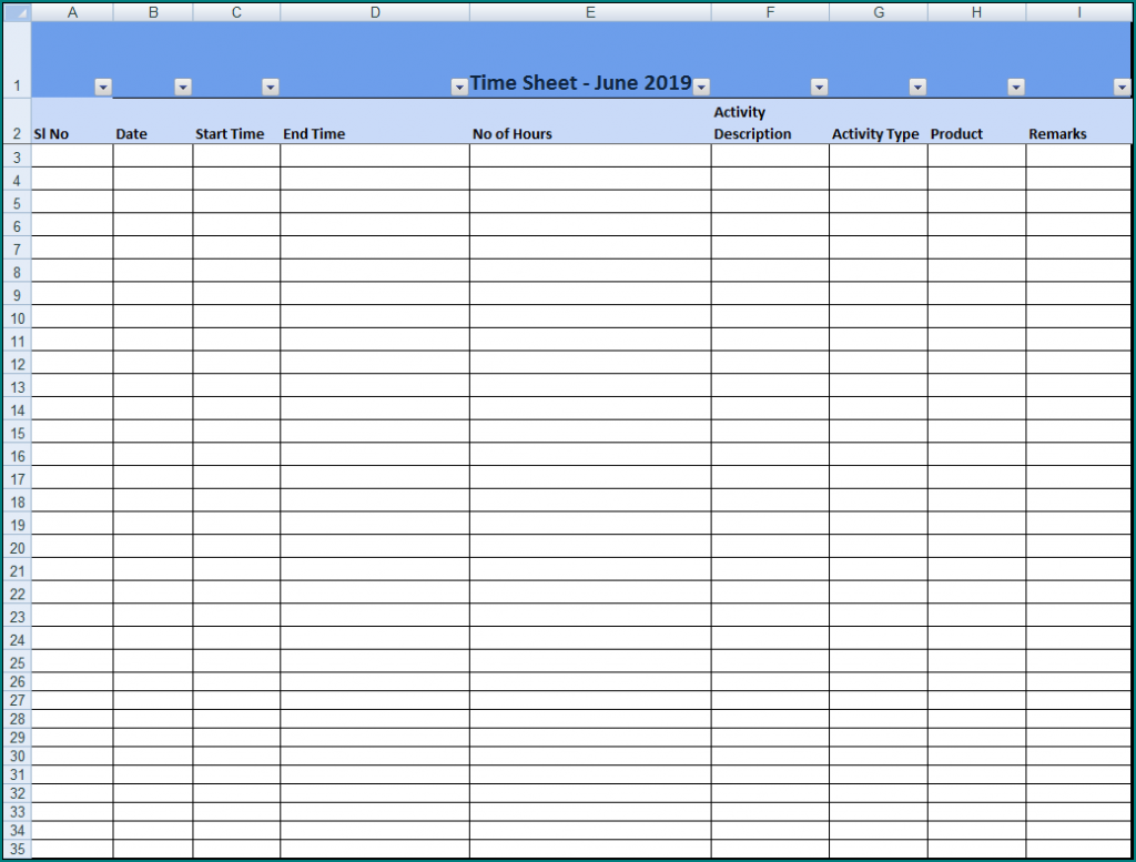 》free Printable Monthly Timesheet Template