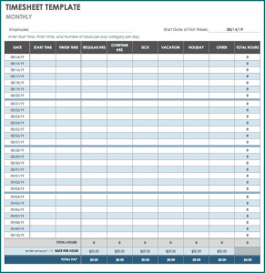 》Free Printable Monthly Timesheet Template Excel