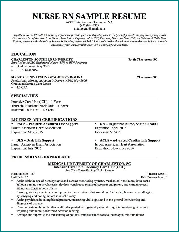 free download of resume template for nurse 2017