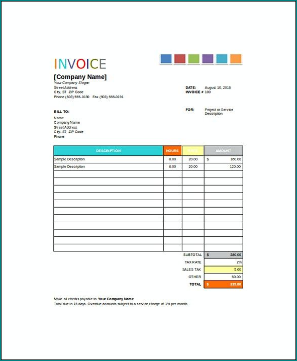 Example of Painter Receipt Template