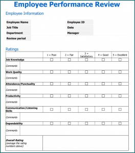 》Free Printable Performance Evaluation Form