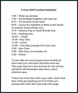 》Free Printable Preschool Schedule Template