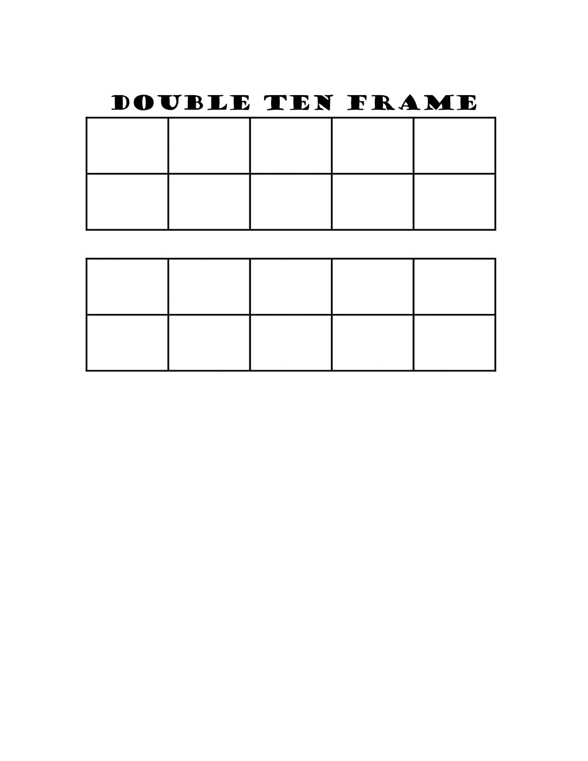 Example of Printable Ten Frame Template