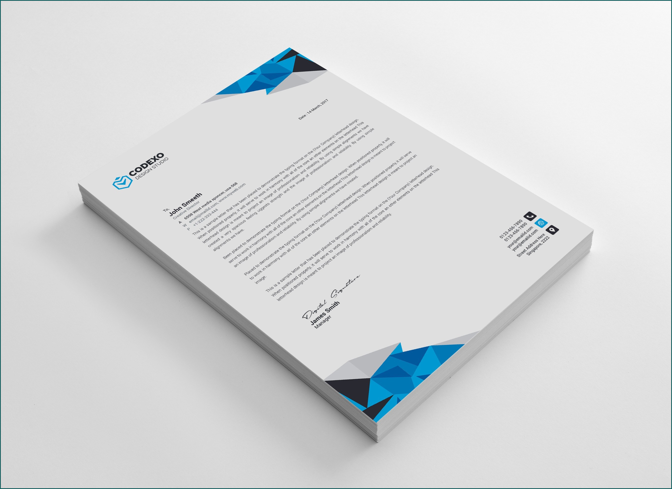 Example of Professional Letterhead Template