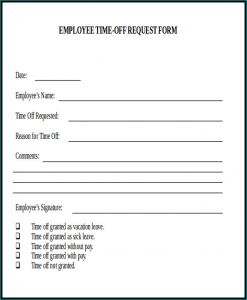 》Free Printable Request Day Off Form