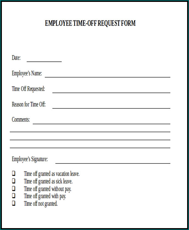 Example of Request Day Off Form
