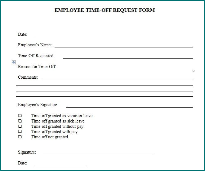 》Free Printable Request For Time Off Form