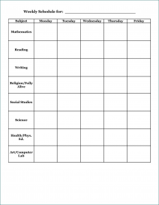 》Free Printable Schedule Template For School